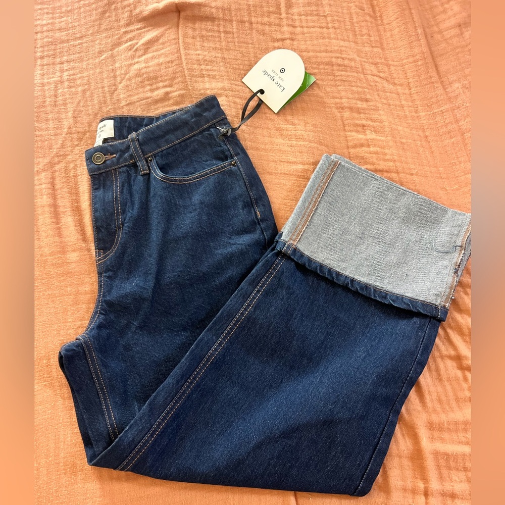 Women’s High Rise Straight Leg Wide Cuff Jeans Kate Spade x Target Size 4 NWT - Picture 7 of 11